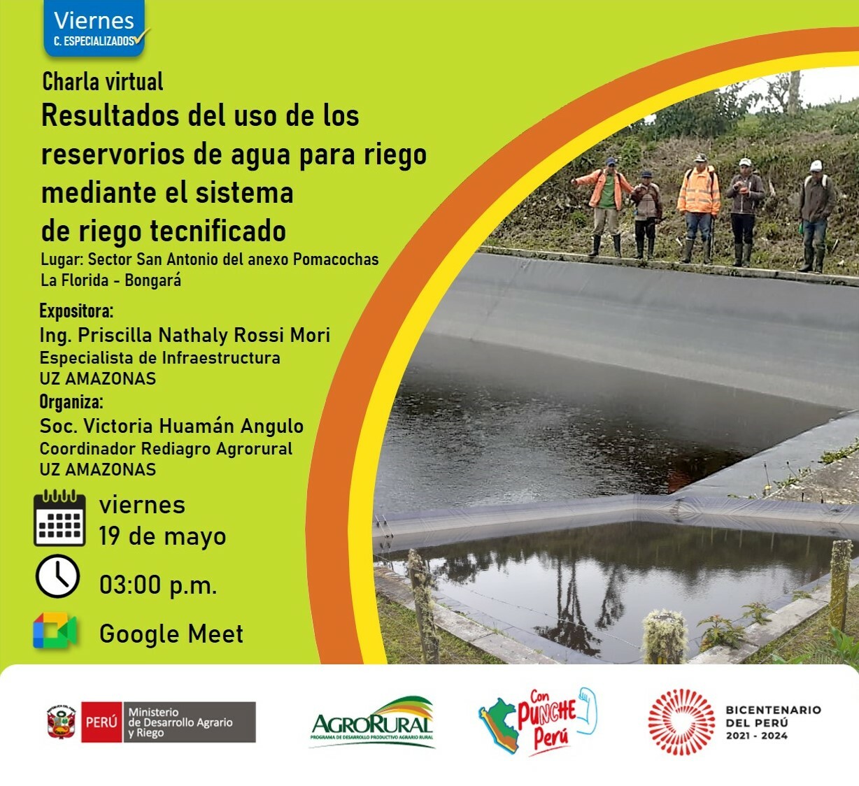 Uso de los reservorios de agua para riego mediante sistema de riego tecnificado
