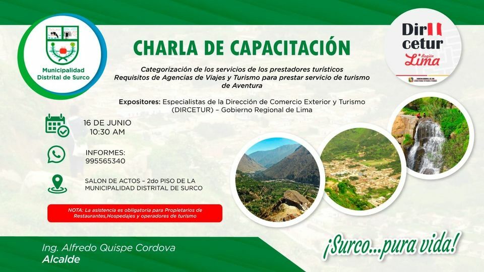 Capacitación para Prestadores de Servicios Turísticos y Agencias de Viajes y Turismos
