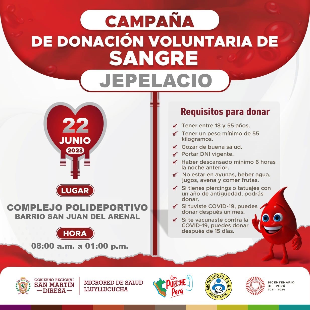 Donación Voluntaria de Sangre - Jepelacio