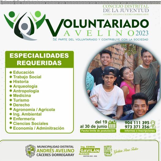 CONVOCATORIA VOLUNTARIADO AVELINO 2023