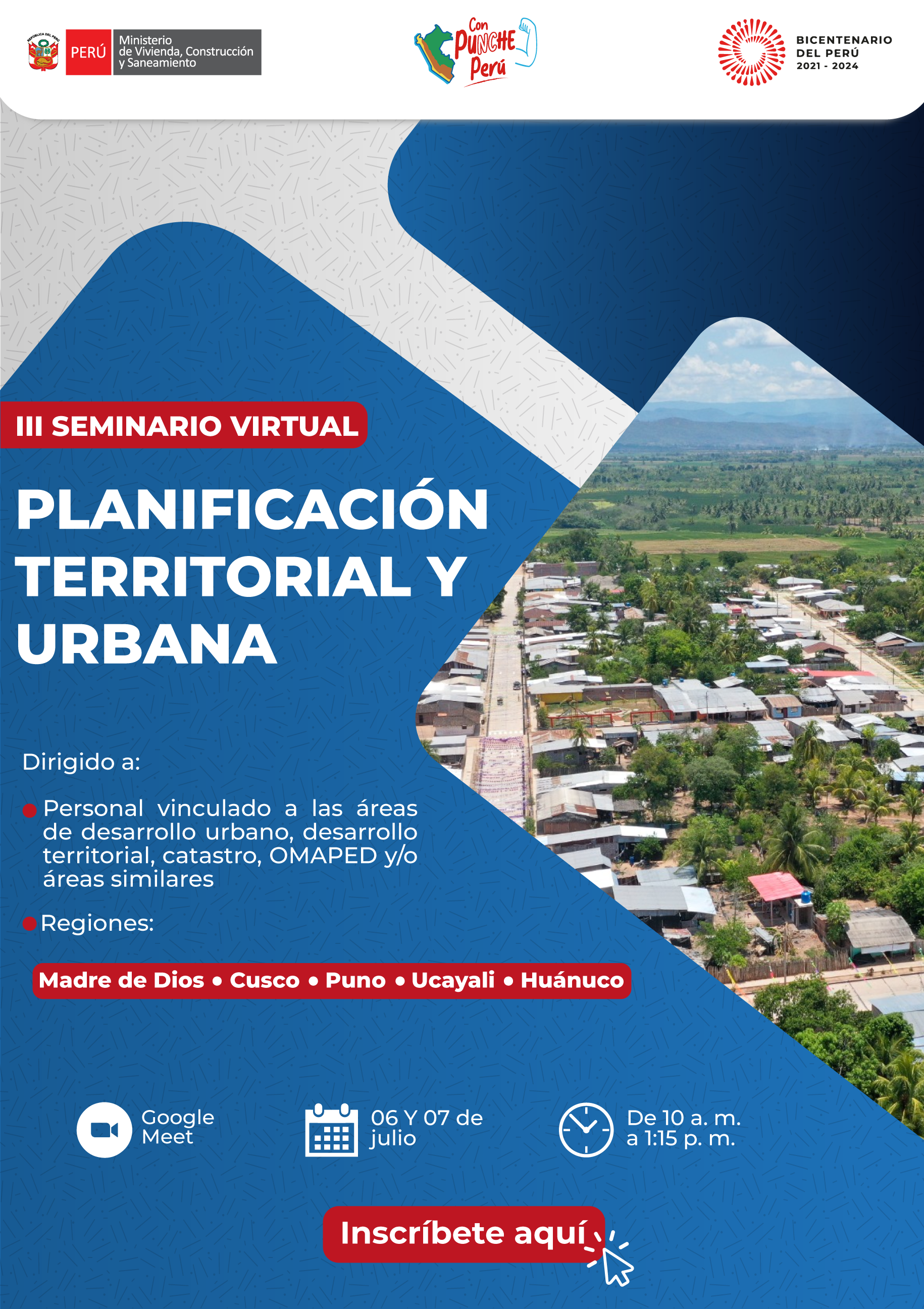 El Seminario virtual de Planificación Territorial y Urbana