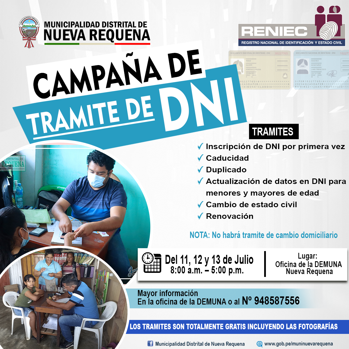 Flyer de la Campaña de Tramite de DNI