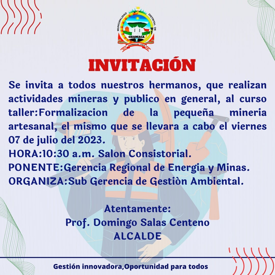 taller: Formalización de la pequeña minera artesanal