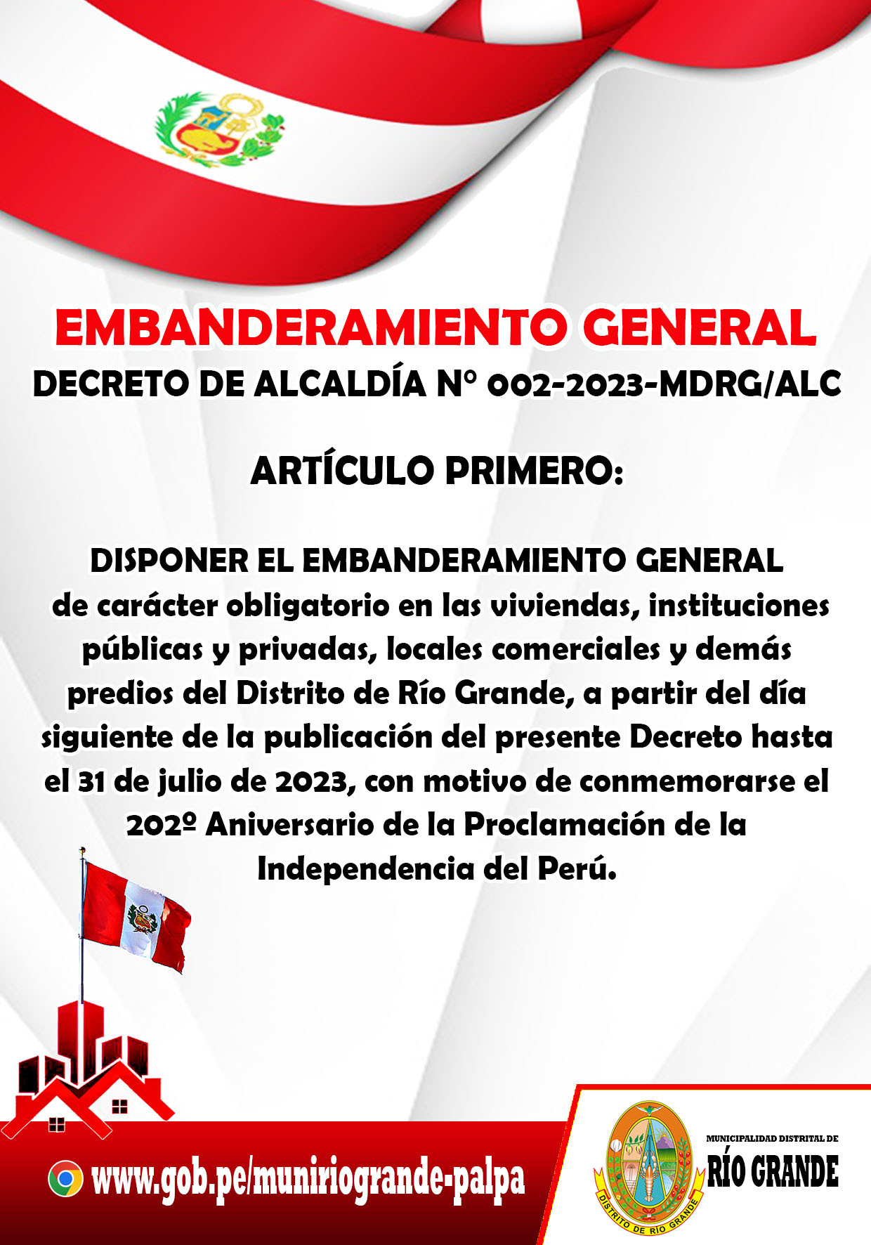 DECRETO DE ALCALDÍA Nº 002-2023-MDRG/ALC