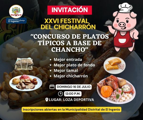 Afiche con fotos de platos típicos a base de chancho