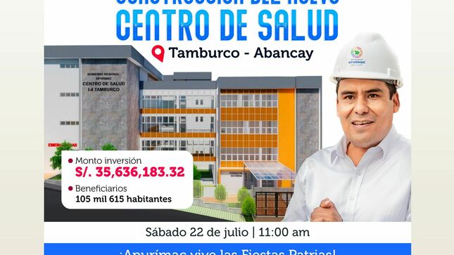 Ceremonia de colocación de primera piedra para la construcción del nuevo centro de salud de Tamburco