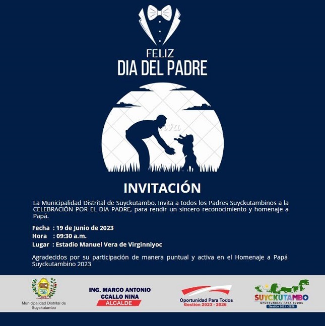 Invitación por el día del padre Suyckutambino