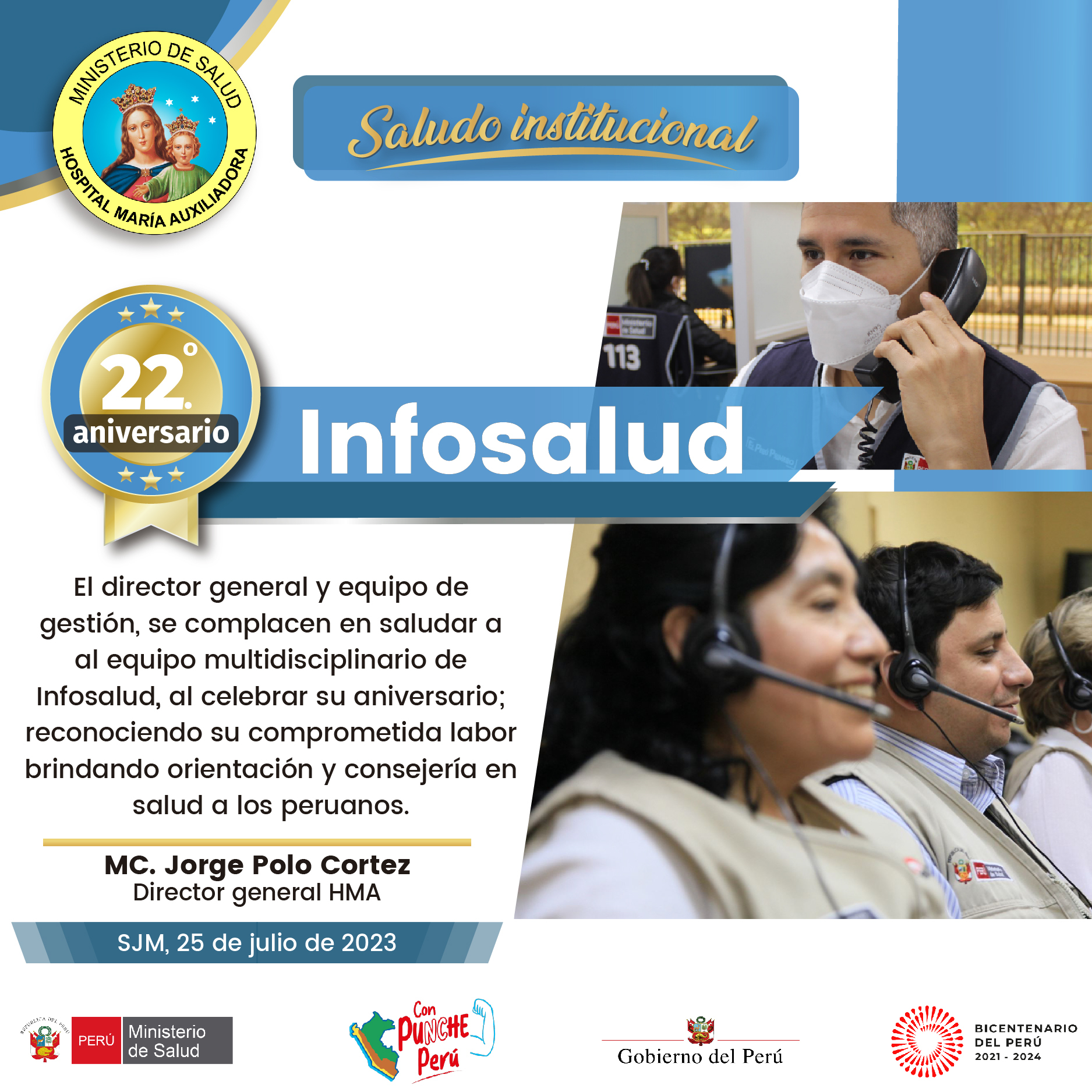 Saludo institucional: Aniversario Infosalud