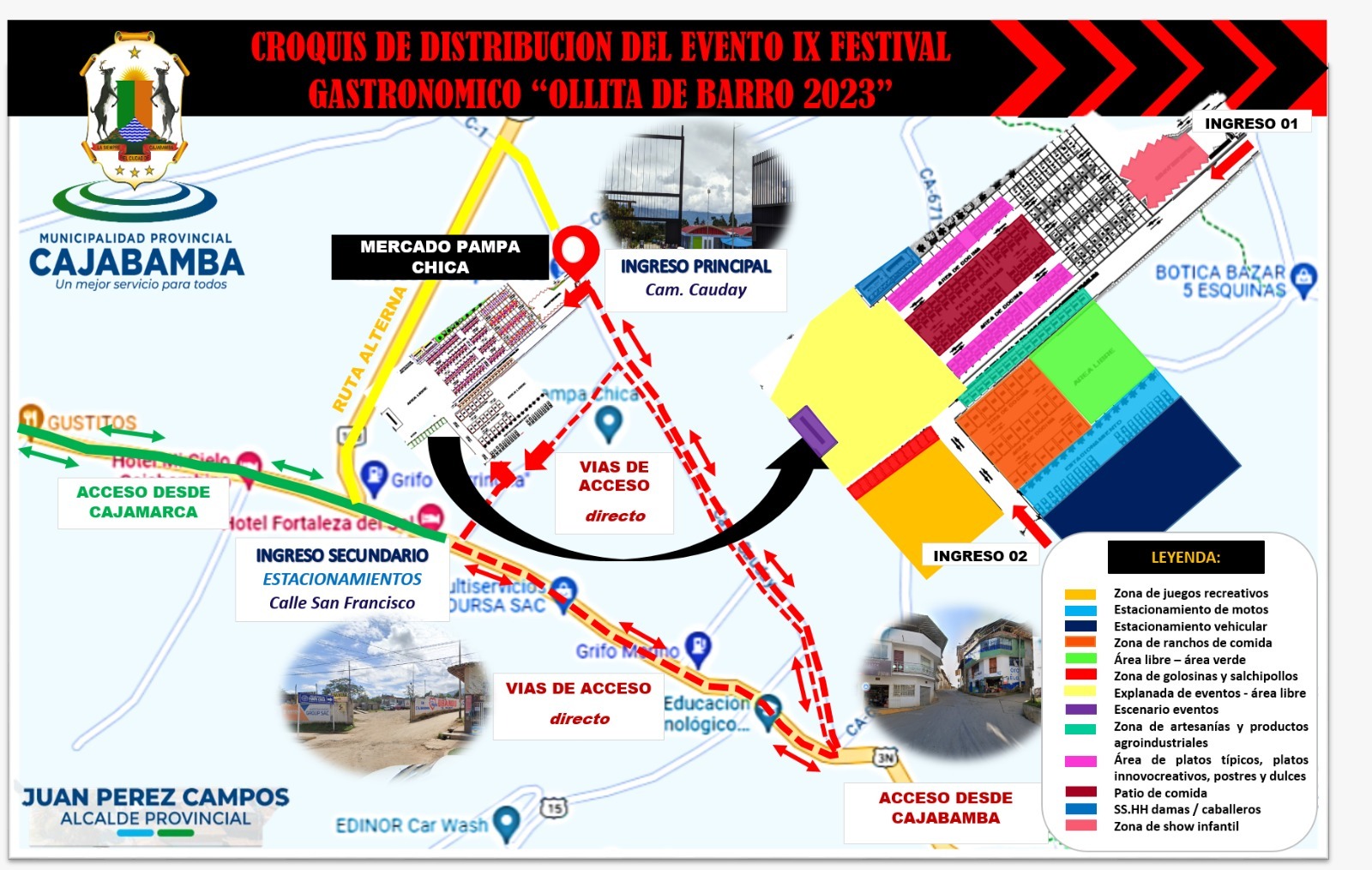 Croquis de distribución Festival Gastronómico Ollita de Barro 2023