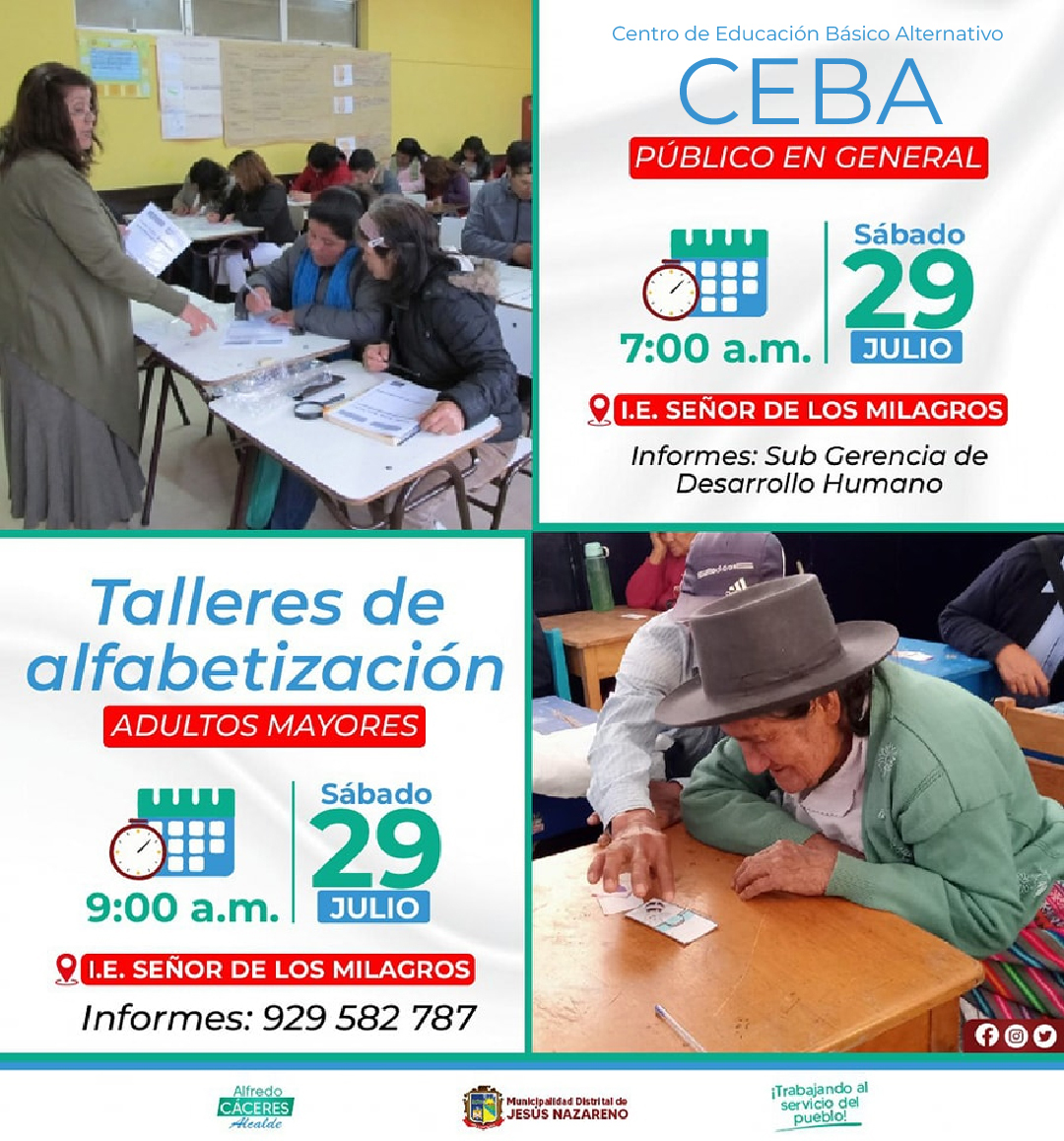 Taller de alfabetización para los adultos mayores