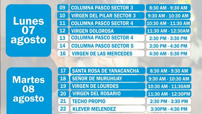 Cronograma De Distribucion De Insumos Del Programa Vaso De Leche