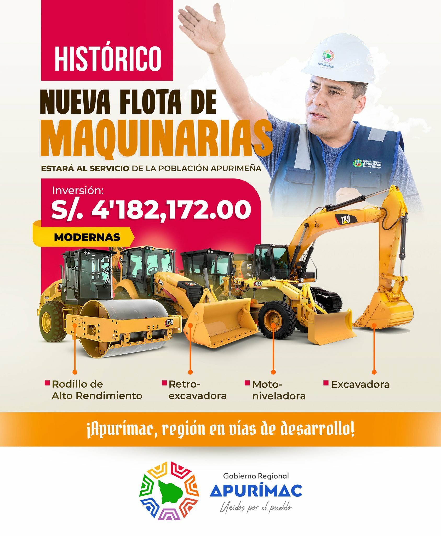 Nueva flota de maquinarias al servicio de la población Apurimeña