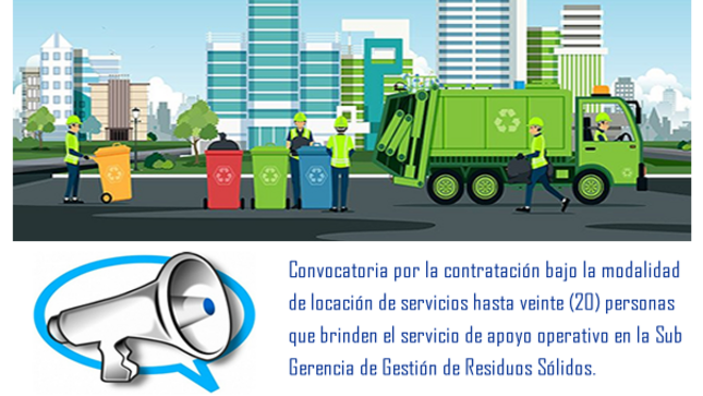 Convocatoria Locación de Servicios SG de Gestión Residuos Sólidos