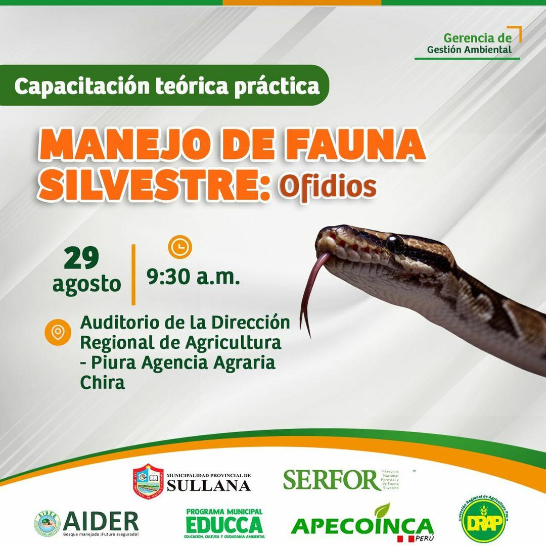 Capacitación de “MANEJO DE FAUNA SILVESTRE-OFIDIOS”