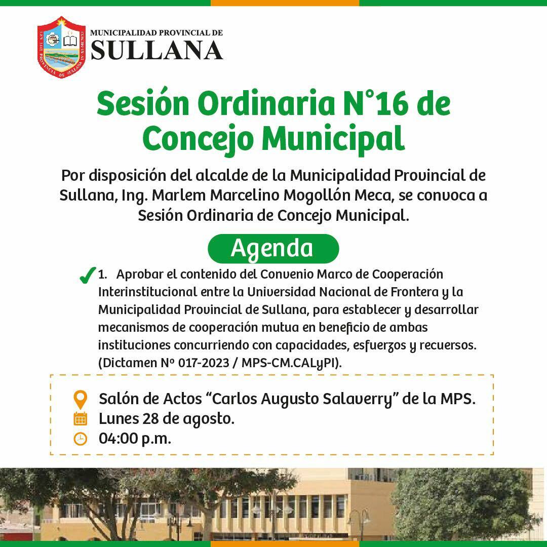 Invitación A Sesión Extraordinaria De Concejo Municipal