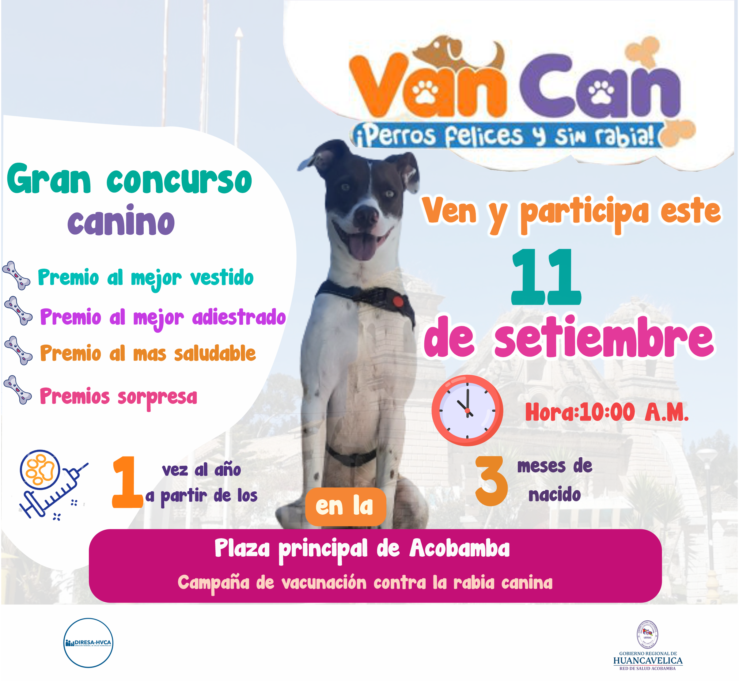 Lanzamiento de provincial de Vacunación antirrábica Canina 2023 en Acobamba