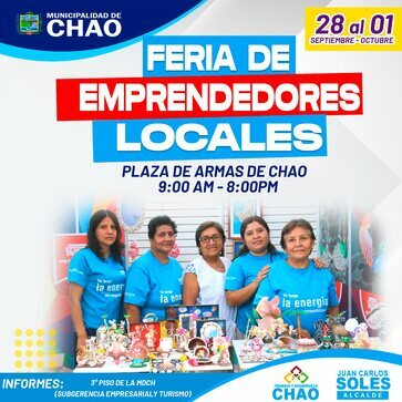 Gran FERIA DE EMPRENDEDORES DEL DISTRITO DE CHAO