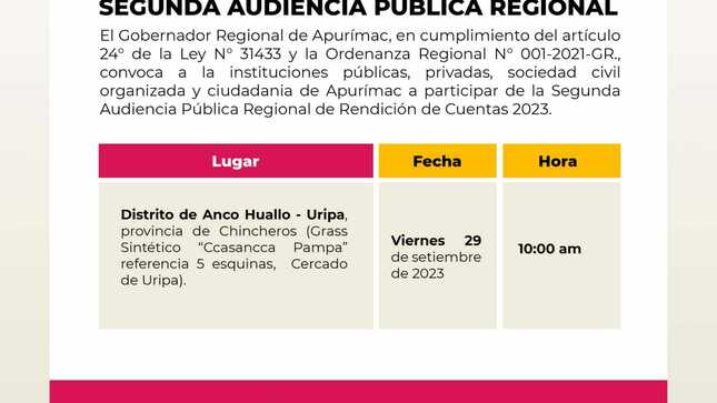 Segunda Audiencia Pública Regional