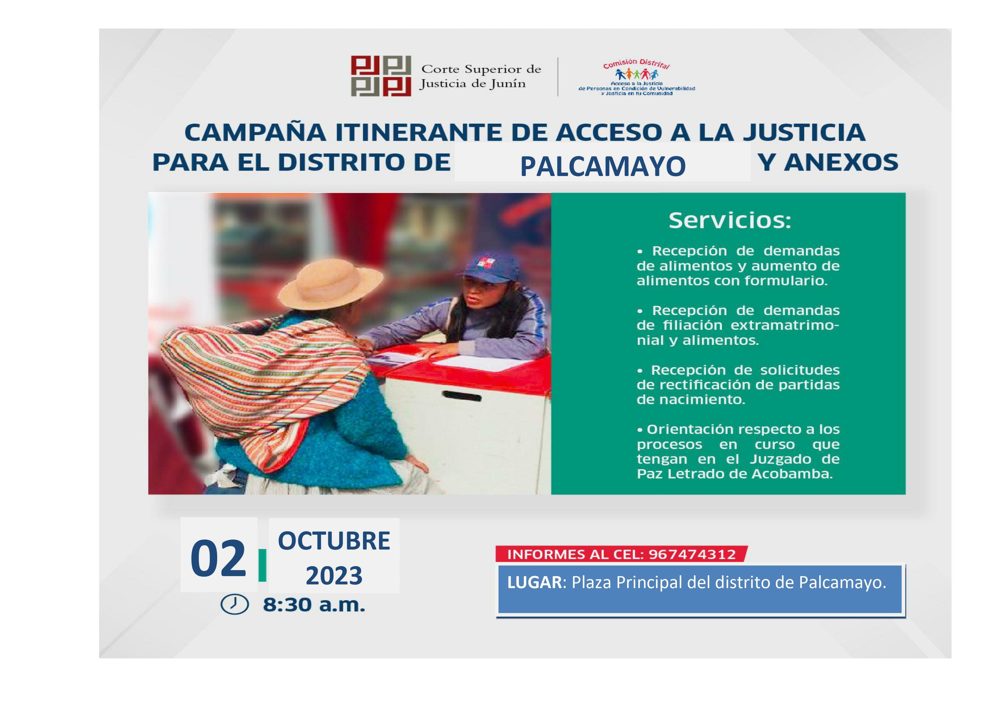 Campaña Itinerante de Promoción y Sensibilización de Derechos en Palcamayo