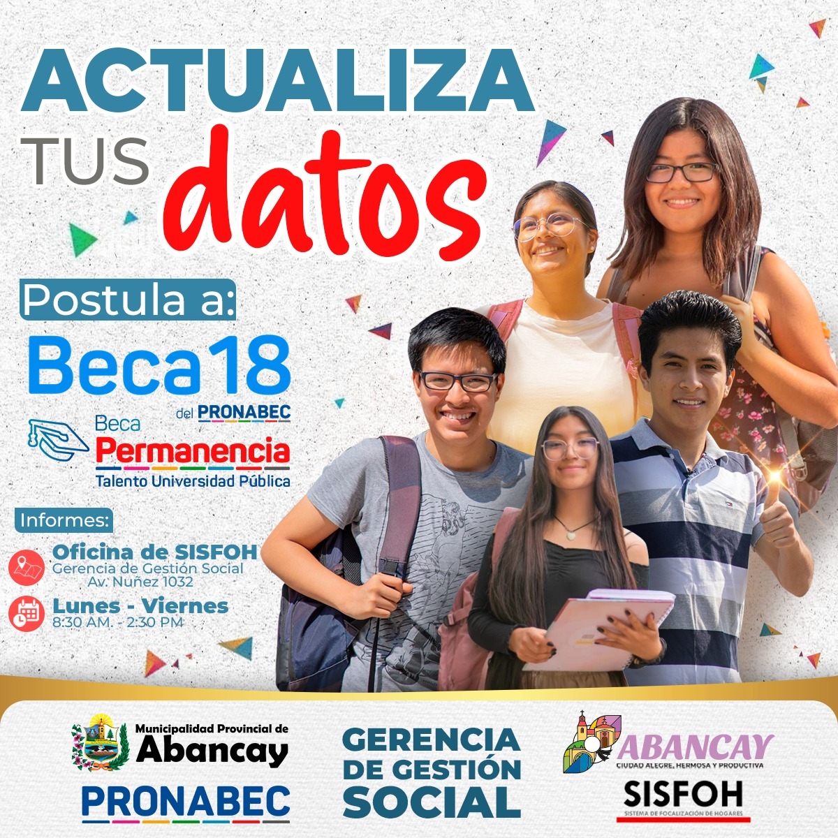 MPA: ¡Estudiante, Esta Es Tú Oportunidad! Actualiza Tus Datos Y Accede A Beca 18 Y Beca Permanente Del PRONABEC"