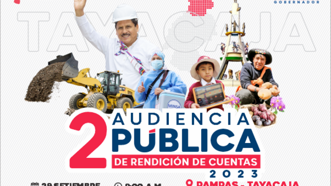 Segunda Audiencia Pública Regional de Rendición de Cuentas 2023, el 29 de setiembre desde las 9:00 horas.