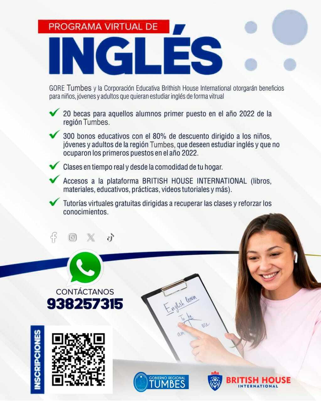 BECAS Y BONOS EDUCATIVOS PARA ESTUDIAR INGLÉS VIRTUAL