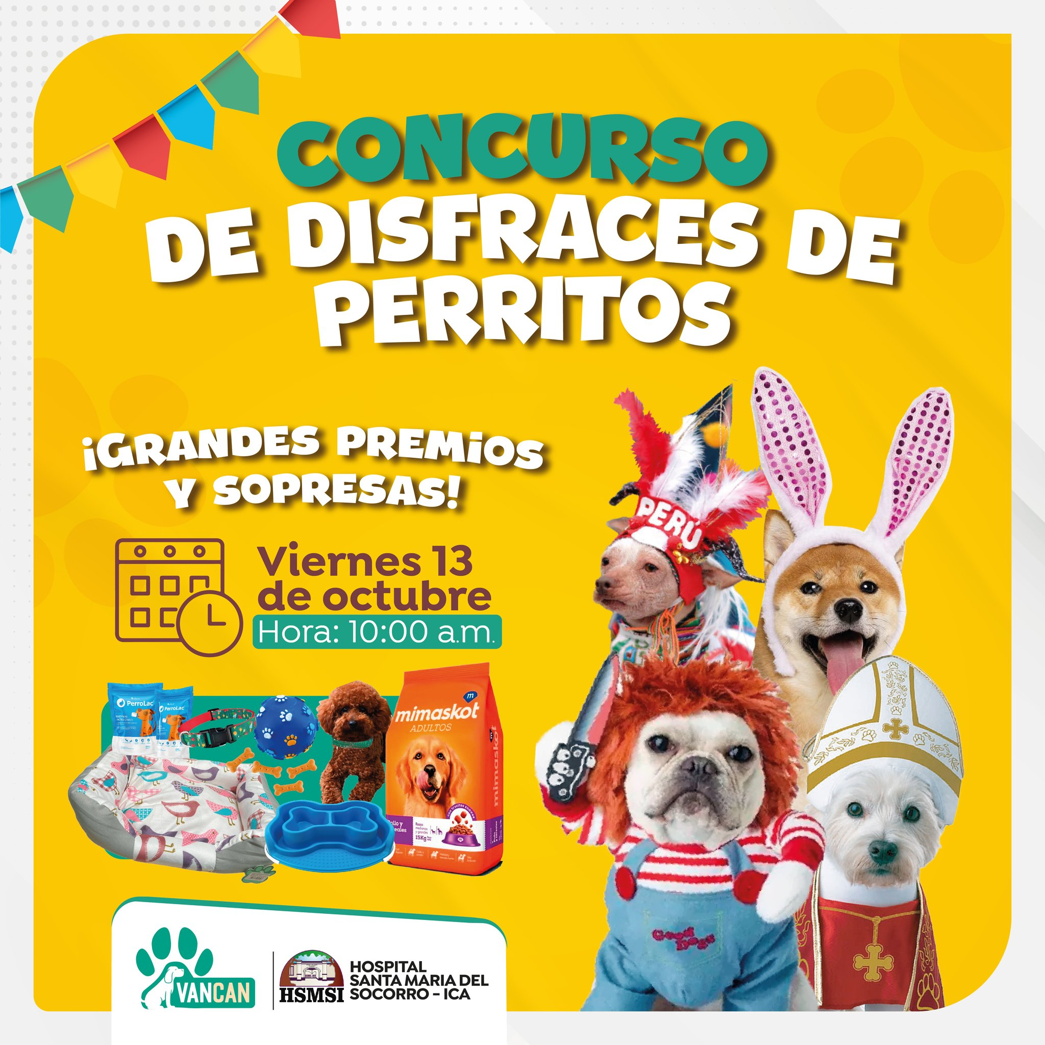 Concurso de disfraces para perritos y a la vacunación gratuita