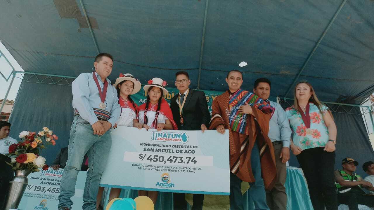 #SeisoRealidad || CON II HATUN ÁNCASH LA MUNICIPALIDAD DISTRITAL DE SAN MIGUEL DE ACO RECIBE LA TRANSFERENCIA MÁS DE S/ 450,473.74 SOLES PARA ELABORAR EXPEDIENTES TÉCNICOS