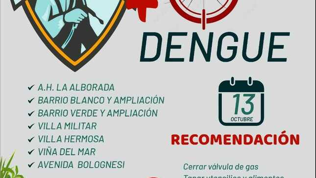 CRONOGRAMA DE FUMIGACIÓN

Programación para el día viernes 13 de octubre

A.H LA ALBORADA
BARRIO BLANCO Y AMPLIACIÓN
BARRIO VERDE Y AMPLIACIÓN
VILLA MILITAR
VILLA HERMOSA
VIÑA DEL MAR
AVENIDA BOLOGNESI
CENTRO CIVICO