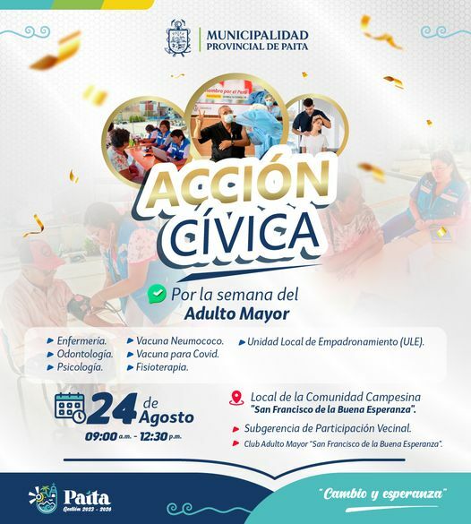 Acción cívica por la semana del adulto mayor en la CCSFBE