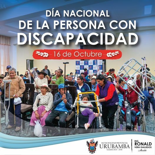 🌟 ¡ Día Nacional de la Persona con Discapacidad! 🌟
En este día tan especial, la Municipalidad Provincial de Urubamba se une a la celebración de la diversidad y la inclusión. Queremos honrar y reconocer el valor, la fortaleza y las contribuciones de las personas con discapacidad en nuestra comunidad.
¡Sigamos avanzando juntos hacia un futuro más inclusivo y equitativo para todos!
 💙 #DíaDeLaPersonaConDiscapacidad #UrubambaInclusivo