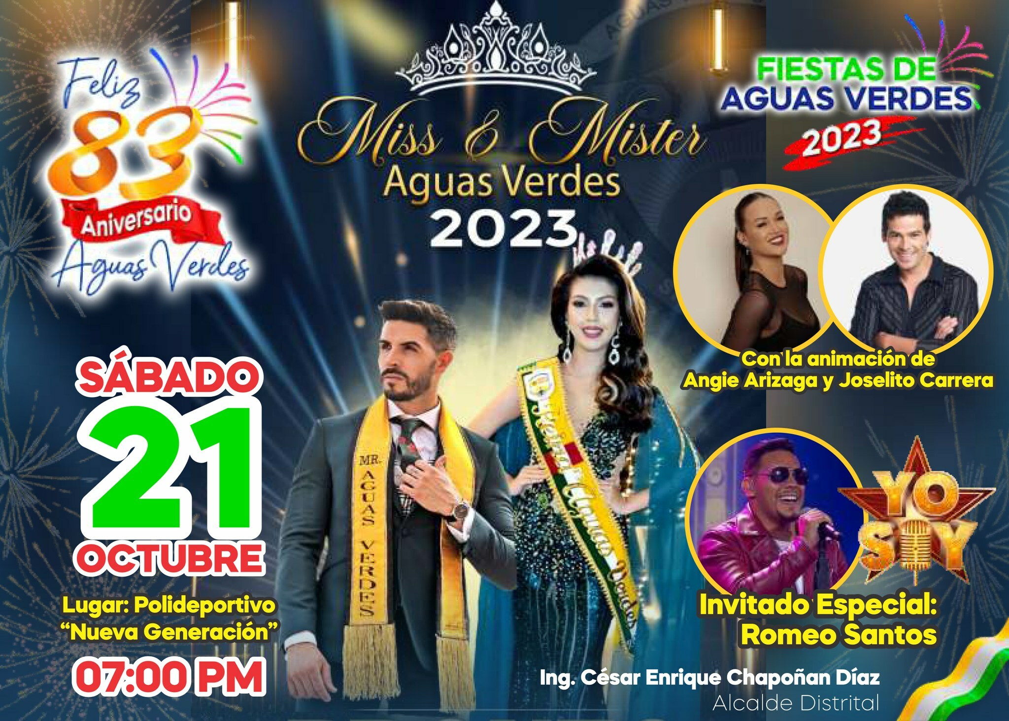 Eleccion y Coronacion de Miss y Mister Aguas Verdes 2023