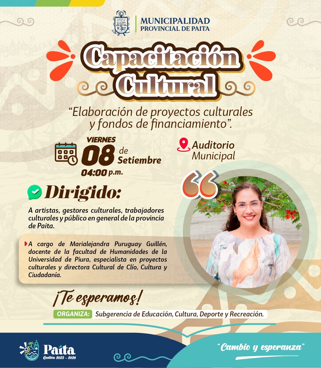 Invitación a capacitación cultural