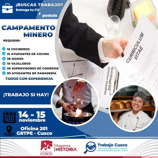 Oportunidad Laboral - Campamento Minero