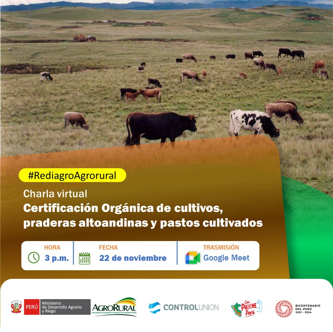 Certificación Orgánica de cultivos, praderas altoandinas y pastos cultivados