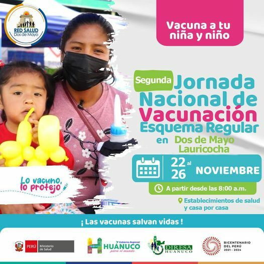Segunda Jornada Nacional de Vacunaciรณn contra la Covid - 19 y Esquema Regular