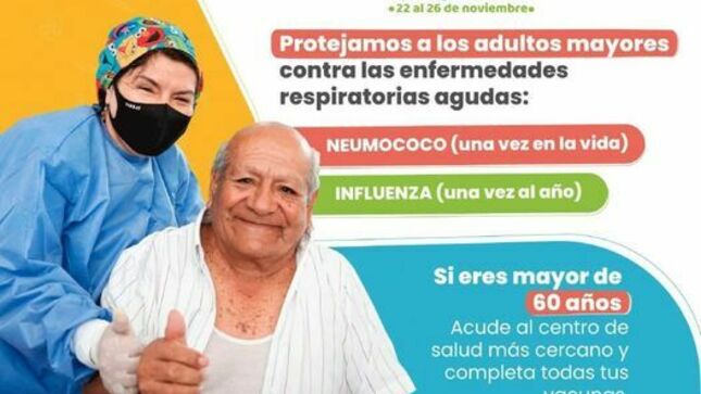 Los adultos mayores son los más vulnerables a las enfermedades respiratorias agudas, protégelos con las vacunas. Acude al centro de salud más cercano o recibe a las brigadas de vacunación en casa y completa su esquema de vacunación. 💉 Más información ▶️ www.gob.pe/lovacunoloprotejo