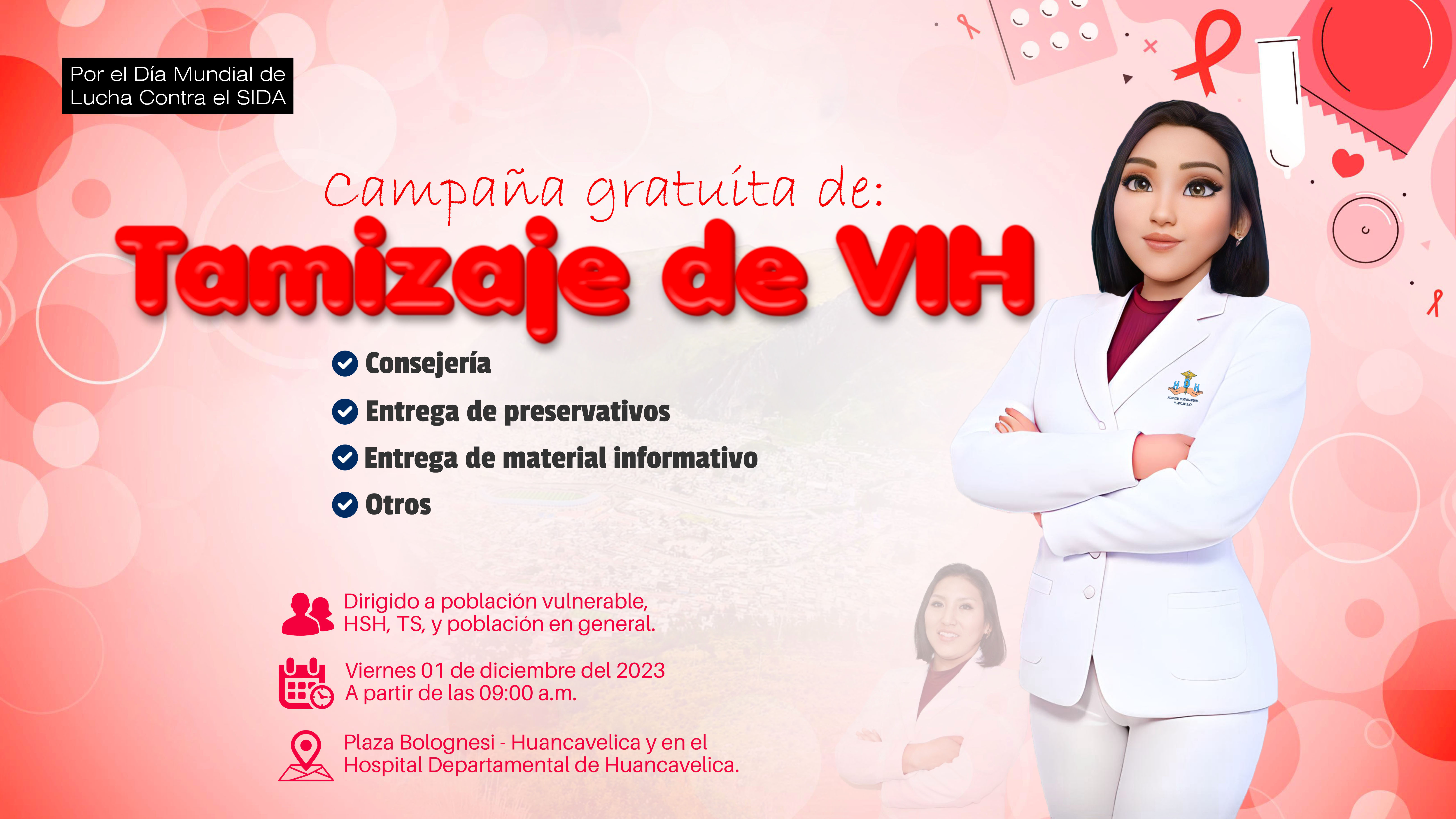 Campaña gratuito de tamizaje  de VIH