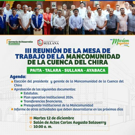 III Reunión De Trabajo De La Mancomunidad De La Cuenca Del Chira