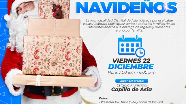 Municipalidad Distrital de Asia entregara regalos por navidad