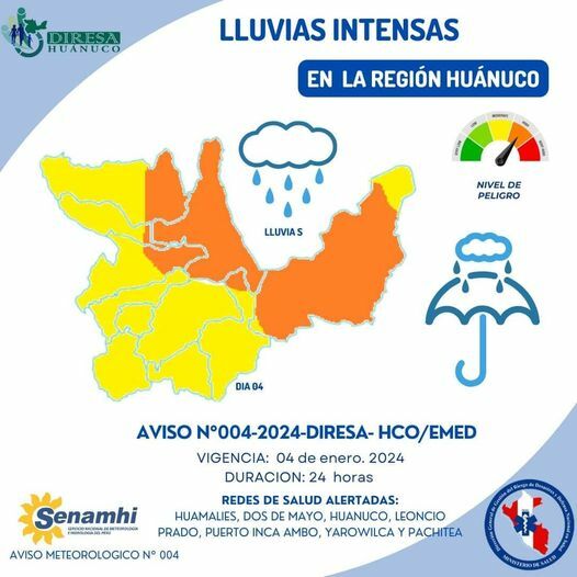 Aviso de corto plazo ante lluvias intensas