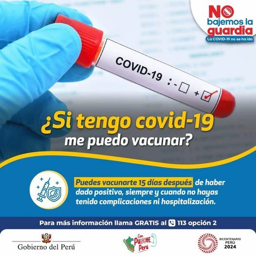 ¿Si tengo Covid-19 me puedo vacunar?