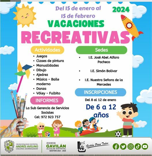 🥋📗💃VACACIONES RECREATIVAS 2024