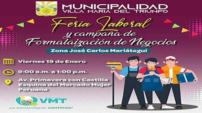 Feria Laboral y Campaña de Formalización de Negocios
Zona José Carlos Mariategui