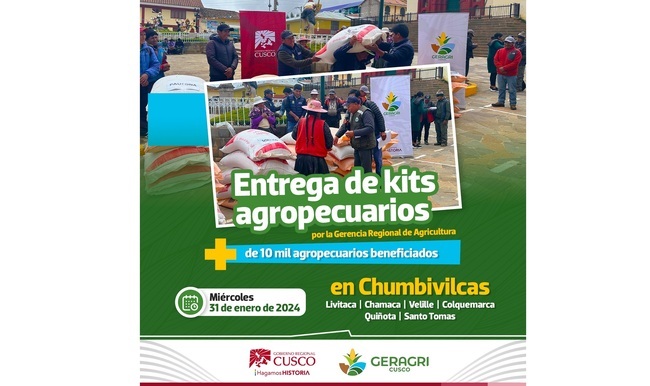 Entrega de Kits Agropecuarios para el beneficio de familias ganaderas de la región y mitigar la escasez de agua