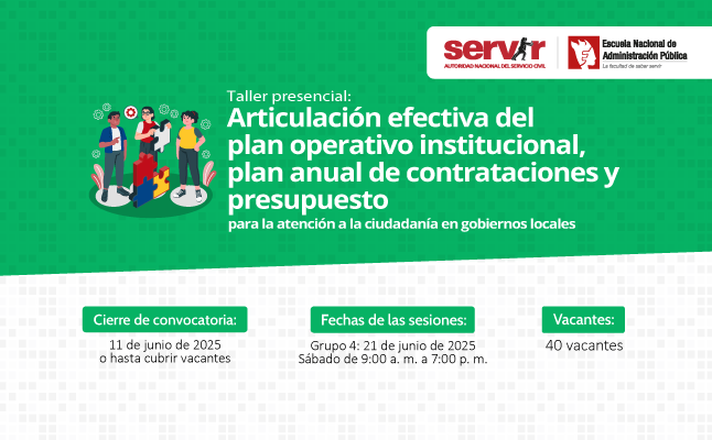 Imagen Taller presencial: Articulación POI, PAC y presupuesto en la gestión pública