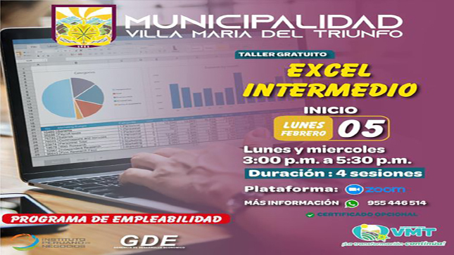 Lunes y Miércoles 03:00 pm a 05:30 pm
Duración: 4 Sesiones