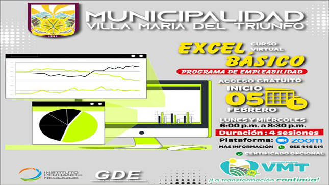 Lunes y Miércoles 
6:00 pm a 8:30 pm
Duración: 4 Sesiones