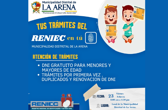 Desplazamiento de Reniec en La Arena