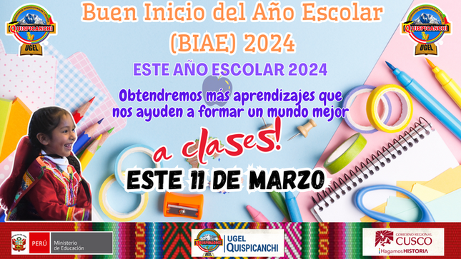 este año escolar 2024 Obtendremos más aprendizajes que nos ayuden a formar un mundo mejor
